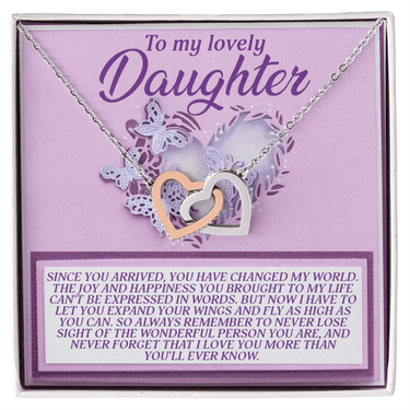 Interlocking Hearts Necklace – Daughter Gift to Inspire - TreasuredTale